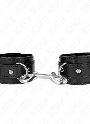KINK - HANDGELENKFESSELN - EINZELNE NIETENREIHE SCHWARZ VERSTELLBAR 17-28 CM X 5 CM