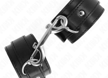 KINK - HANDGELENKFESSELN - EINZELNE NIETENREIHE SCHWARZ VERSTELLBAR 17-28 CM X 5 CM