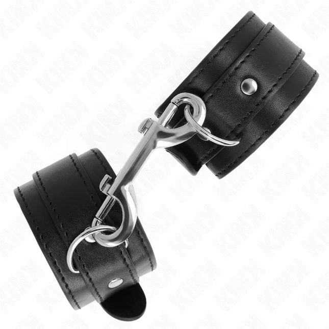 KINK - HANDGELENKFESSELN - EINZELNE NIETENREIHE SCHWARZ VERSTELLBAR 17-28 CM X 5 CM