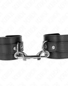 KINK - HANDGELENKFESSELN - EINZELNE NIETENREIHE UND GROSSE SCHNALLE SCHWARZ VERSTELLBAR 17-28 CM X 5 CM