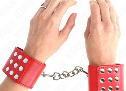 KINK - HANDGELENKFESSELN MIT DRUCKVERSCHLUSS ROT VERSTELLBAR 19-24 CM X 5,5 CM