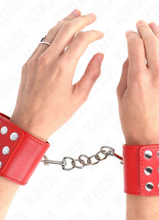 KINK - HANDGELENKFESSELN MIT DRUCKVERSCHLUSS ROT VERSTELLBAR 19-24 CM X 5,5 CM