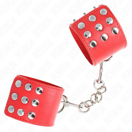 KINK - HANDGELENKFESSELN MIT DRUCKVERSCHLUSS ROT VERSTELLBAR 19-24 CM X 5,5 CM