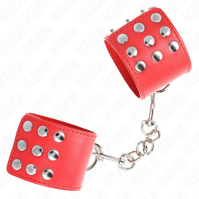 KINK - HANDGELENKFESSELN MIT DRUCKVERSCHLUSS ROT VERSTELLBAR 19-24 CM X 5,5 CM