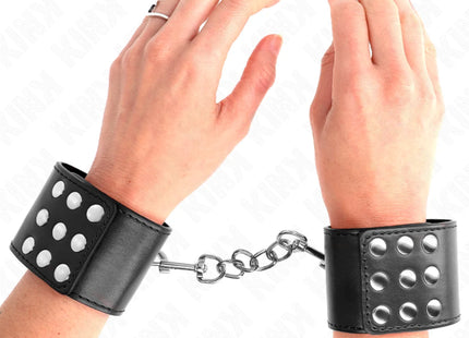 KINK - HANDGELENKFESSELN MIT DRUCKVERSCHLUSS SCHWARZ VERSTELLBAR 19-24 CM X 5,5 CM