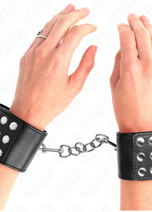 KINK - HANDGELENKFESSELN MIT DRUCKVERSCHLUSS SCHWARZ VERSTELLBAR 19-24 CM X 5,5 CM