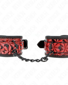 KINK - HANDGELENKFESSELN MIT RAUTENMUSTER DUNKELROT VERSTELLBAR 17-26 CM X 5,5 CM