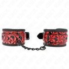 KINK - HANDGELENKFESSELN MIT RAUTENMUSTER DUNKELROT VERSTELLBAR 17-26 CM X 5,5 CM