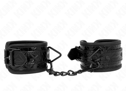 KINK - HANDGELENKFESSELN MIT RAUTENMUSTER SCHWARZ VERSTELLBAR 17-26 CM X 5,5 CM