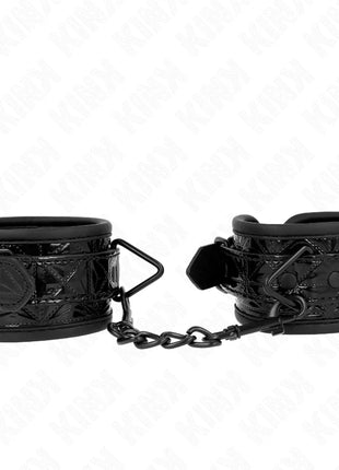 KINK - HANDGELENKFESSELN MIT RAUTENMUSTER SCHWARZ VERSTELLBAR 17-26 CM X 5,5 CM