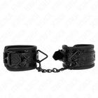 KINK - HANDGELENKFESSELN MIT RAUTENMUSTER SCHWARZ VERSTELLBAR 17-26 CM X 5,5 CM