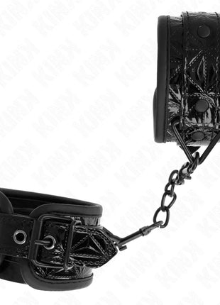 KINK - HANDGELENKFESSELN MIT RAUTENMUSTER SCHWARZ VERSTELLBAR 17-26 CM X 5,5 CM