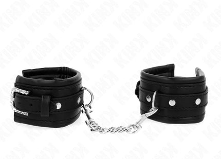 KINK - HANDGELENKFESSELN MIT STRASS-SCHNALLE SCHWARZ VERSTELLBAR 25-32 CM X 5,5 CM