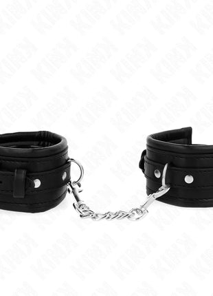 KINK - HANDGELENKFESSELN MIT STRASS-SCHNALLE SCHWARZ VERSTELLBAR 25-32 CM X 5,5 CM