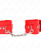 KINK - HANDGELENKFESSELN MIT VORHÄNGESCHLOSS VERSCHLUSS ROT VERSTELLBAR 16-23 CM X 5,5 CM