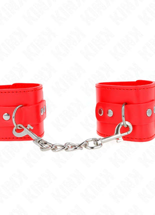 KINK - HANDGELENKFESSELN MIT VORHÄNGESCHLOSS VERSCHLUSS ROT VERSTELLBAR 16-23 CM X 5,5 CM