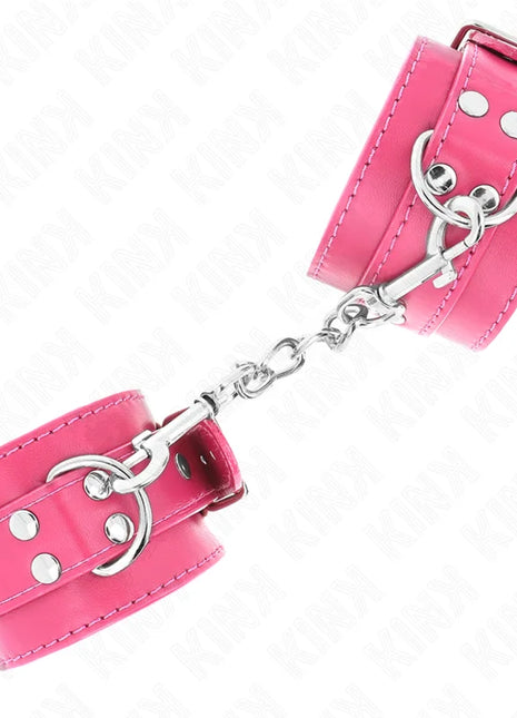 KINK - HANDGELENKFESSELN RASPBERRY ROSE MIT RASPBERRY ROSE FUTTER VERSTELLBAR 20-28 CM X 5,5 CM