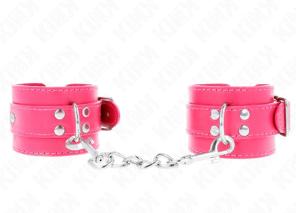 KINK - HANDGELENKFESSELN RASPBERRY ROSE MIT RASPBERRY ROSE FUTTER VERSTELLBAR 20-28 CM X 5,5 CM