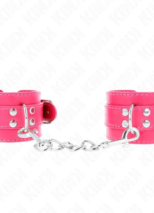 KINK - HANDGELENKFESSELN RASPBERRY ROSE MIT RASPBERRY ROSE FUTTER VERSTELLBAR 20-28 CM X 5,5 CM