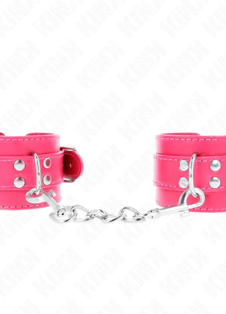 KINK - HANDGELENKFESSELN RASPBERRY ROSE MIT RASPBERRY ROSE FUTTER VERSTELLBAR 20-28 CM X 5,5 CM