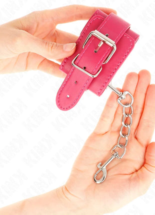 KINK - HANDGELENKFESSELN RASPBERRY ROSE MIT RASPBERRY ROSE FUTTER VERSTELLBAR 20-28 CM X 5,5 CM