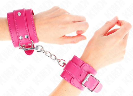 KINK - HANDGELENKFESSELN RASPBERRY ROSE MIT RASPBERRY ROSE FUTTER VERSTELLBAR 20-28 CM X 5,5 CM