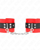 KINK - HANDGELENKFESSELN ROT MIT SCHWARZEM GÜRTEL VERSTELLBAR 17-28 CM X 6 CM