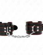 KINK - HANDGELENKFESSELN SCHWARZ MIT ROTEM FUTTER VERSTELLBAR 20-28 CM X 5,5 CM