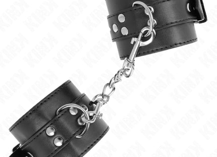 KINK - HANDGELENKFESSELN SCHWARZ MIT SCHWARZEM GÜRTEL VERSTELLBAR 17-28 CM X 6 CM