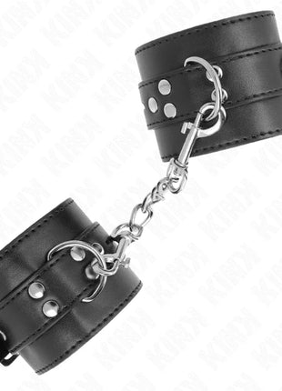 KINK - HANDGELENKFESSELN SCHWARZ MIT SCHWARZEM GÜRTEL VERSTELLBAR 17-28 CM X 6 CM