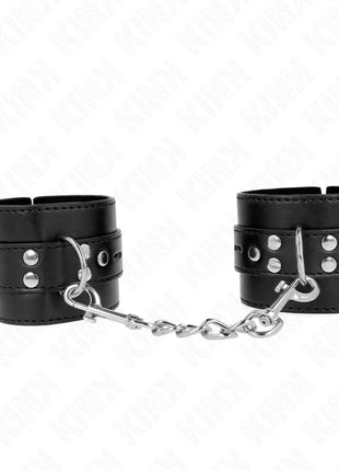 KINK - HANDGELENKFESSELN SCHWARZ MIT SCHWARZEM GÜRTEL VERSTELLBAR 17-28 CM X 6 CM