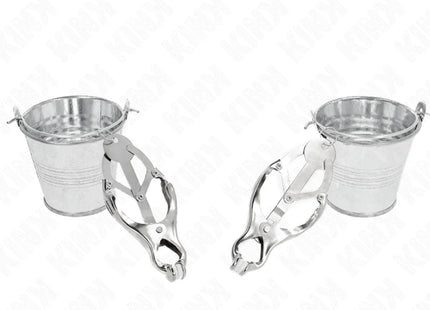 KINK - JAPANISCHE KLEEBLATT-NIPPELKLAMMERN MIT EIMER SILBER