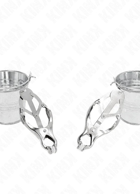 KINK - JAPANISCHE KLEEBLATT-NIPPELKLAMMERN MIT EIMER SILBER