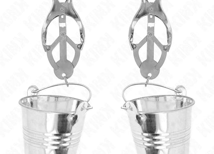 KINK - JAPANISCHE KLEEBLATT-NIPPELKLAMMERN MIT EIMER SILBER