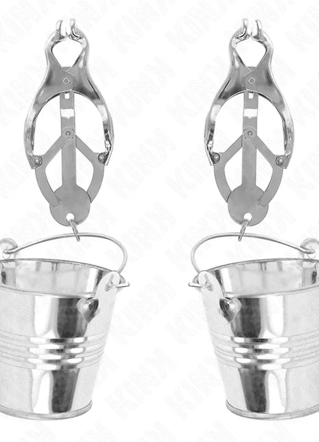 KINK - JAPANISCHE KLEEBLATT-NIPPELKLAMMERN MIT EIMER SILBER
