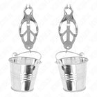 KINK - JAPANISCHE KLEEBLATT-NIPPELKLAMMERN MIT EIMER SILBER