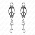 KINK - JAPANISCHE KLEEBLATT-NIPPELKLAMMERN MIT HAKEN SILBER