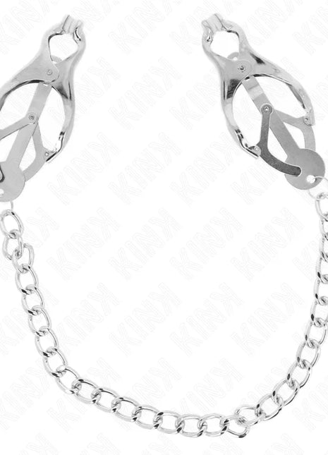 KINK - JAPANISCHE KLEEBLATT-NIPPELKLAMMERN MIT KETTE SILBER 30 CM