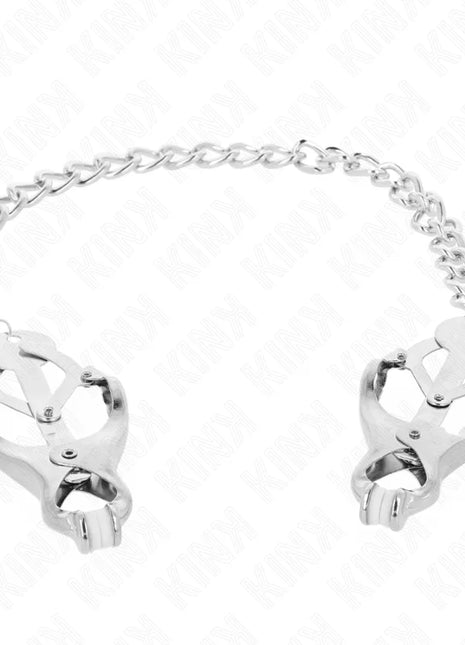 KINK - JAPANISCHE KLEEBLATT-NIPPELKLAMMERN MIT KETTE SILBER 30 CM