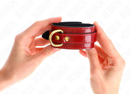 KINK - JOANNA ANGEL HANDGELENKMANSCHETTEN ROT VERSTELLBAR MIT GOLDKETTE 16,5-26 CM X 4 CM