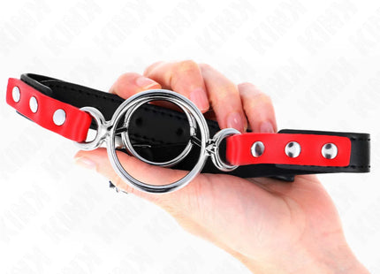 KINK - KNEBEL MIT MEHREREN O-RINGEN 4 / 4,8 CM ROT 38 X 56 CM