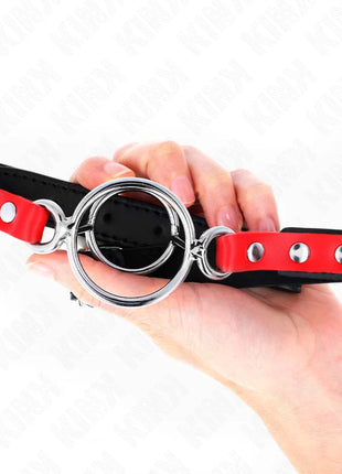 KINK - KNEBEL MIT MEHREREN O-RINGEN 4 / 4,8 CM ROT 38 X 56 CM
