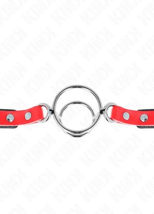 KINK - KNEBEL MIT MEHREREN O-RINGEN 4 / 4,8 CM ROT 38 X 56 CM