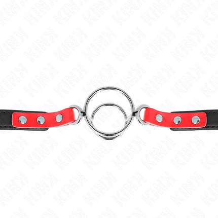 KINK - KNEBEL MIT MEHREREN O-RINGEN 4 / 4,8 CM ROT 38 X 56 CM