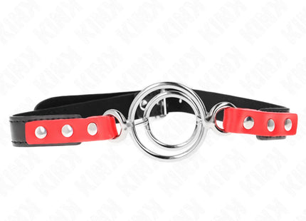 KINK - KNEBEL MIT MEHREREN O-RINGEN 4 / 4,8 CM ROT 38 X 56 CM