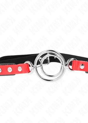 KINK - KNEBEL MIT MEHREREN O-RINGEN 4 / 4,8 CM ROT 38 X 56 CM