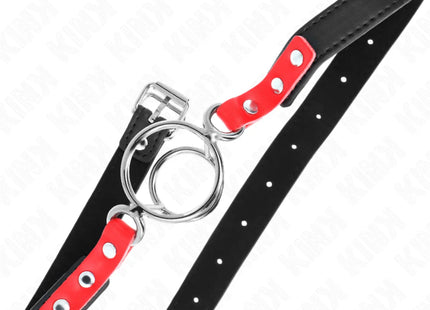 KINK - KNEBEL MIT MEHREREN O-RINGEN 4 / 4,8 CM ROT 38 X 56 CM
