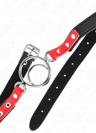KINK - KNEBEL MIT MEHREREN O-RINGEN 4 / 4,8 CM ROT 38 X 56 CM