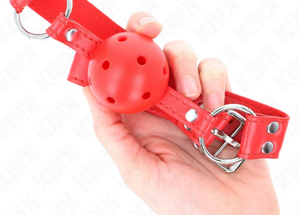 KINK - KOMPLETTER ROTER HOHLBALLKNEBEL 62 x 2 CM