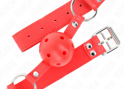KINK - KOMPLETTER ROTER HOHLBALLKNEBEL 62 x 2 CM